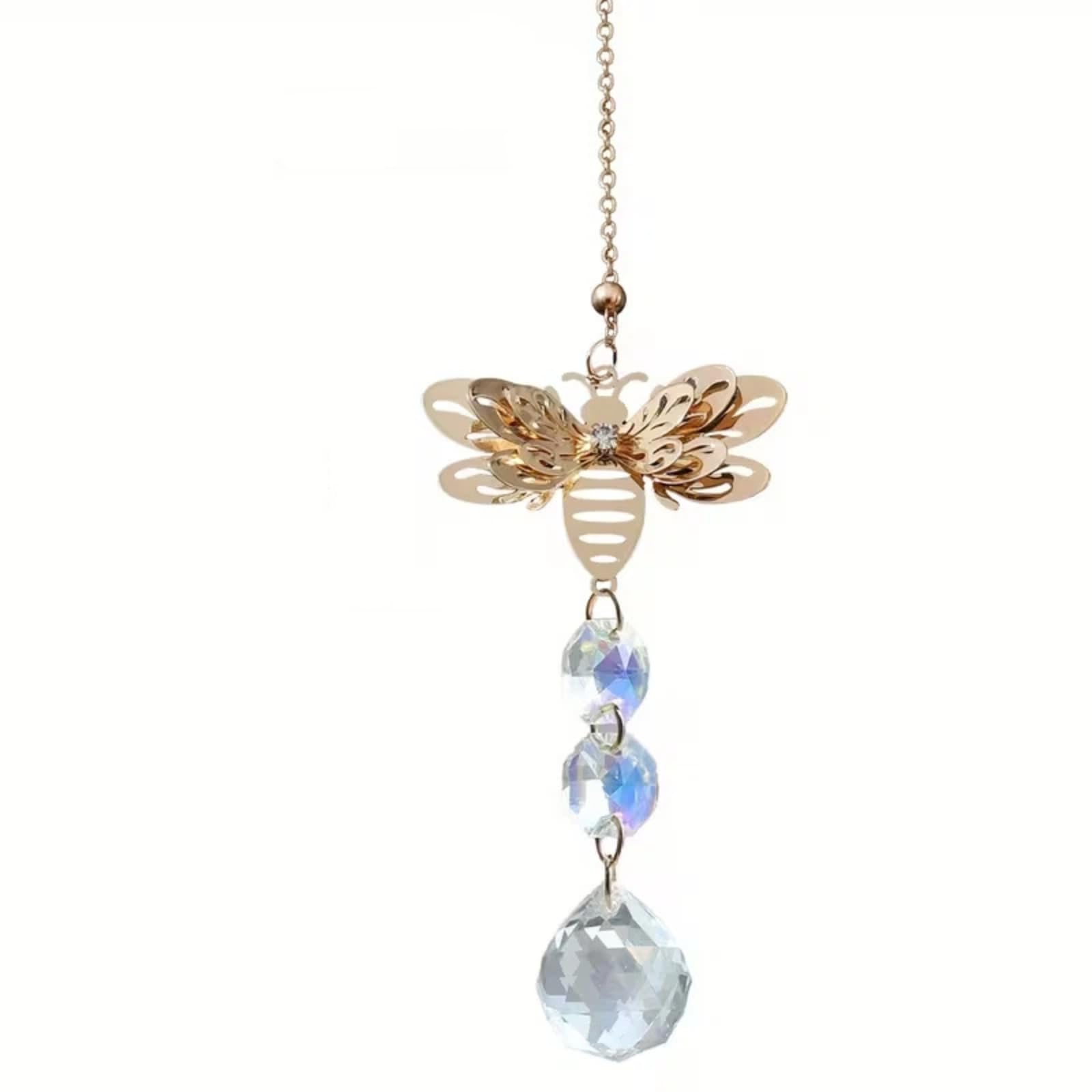 Bee Crystal Suncatcher Hanging OrnamentCar Rearview Mirror Pendant