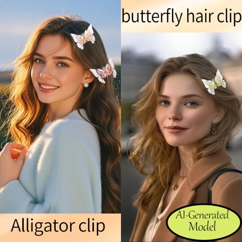 3 Pinzas para cabello mariposa 3D en pack miniatura 5