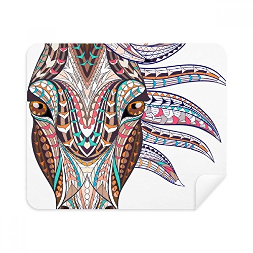 Mosaic Style Colorful Horse Design Cleaning Cloth Screen Cleaner 2pcs Suede Fabric
