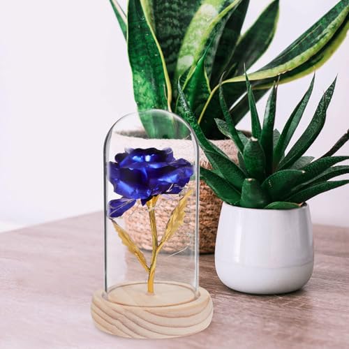 Lámpara de rosa artificial azul LAPYAPPE decorativa con luces LED eficientes 7