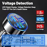 6 Chargeur de voiture rapide avec PD+QC3.0+Super+3.1A,USB Adaptateur de lumière de cigarette avec LED Moniteur, Universel 12V/24V Voiture USB Chargeur Multi Port Accessoires pour voiture SUV