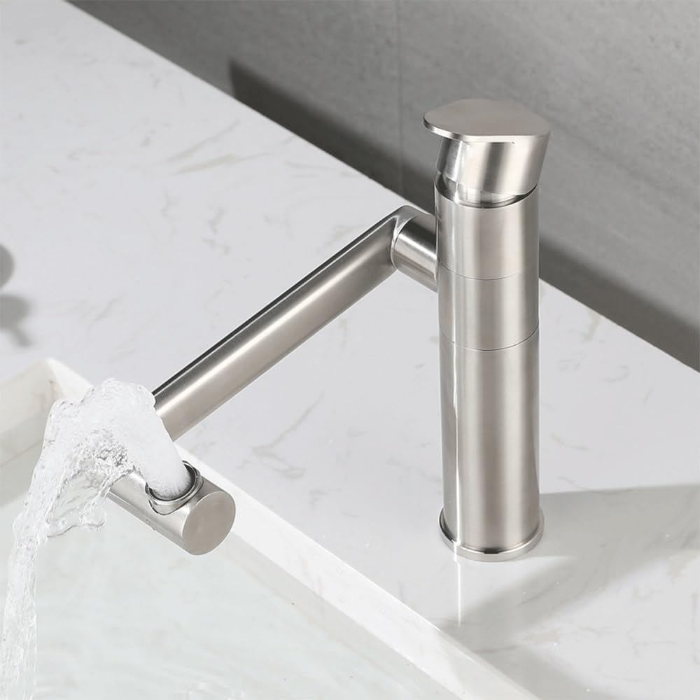 Robinet de lavabo en acier inoxydable au design épuré et finitions premium