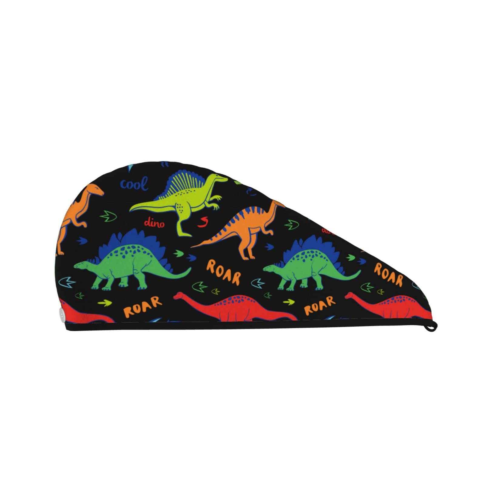 Oudrspo Cifeprak Dinosaur Hair Towel Wrap Hair Drying Towel with Button Coral Velvet Hair Towel Dry Hair Turban Hat Bath Shower Hair Cap