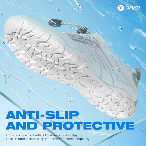 Image of SIMARI Water Shoes for Women Men - Barefoot Quick-Dry Aqua Socks | Lightweight Swim Shoes for Surfing, Swimming, Beach Sports, Kayaking, Diving | Non-Slip Design