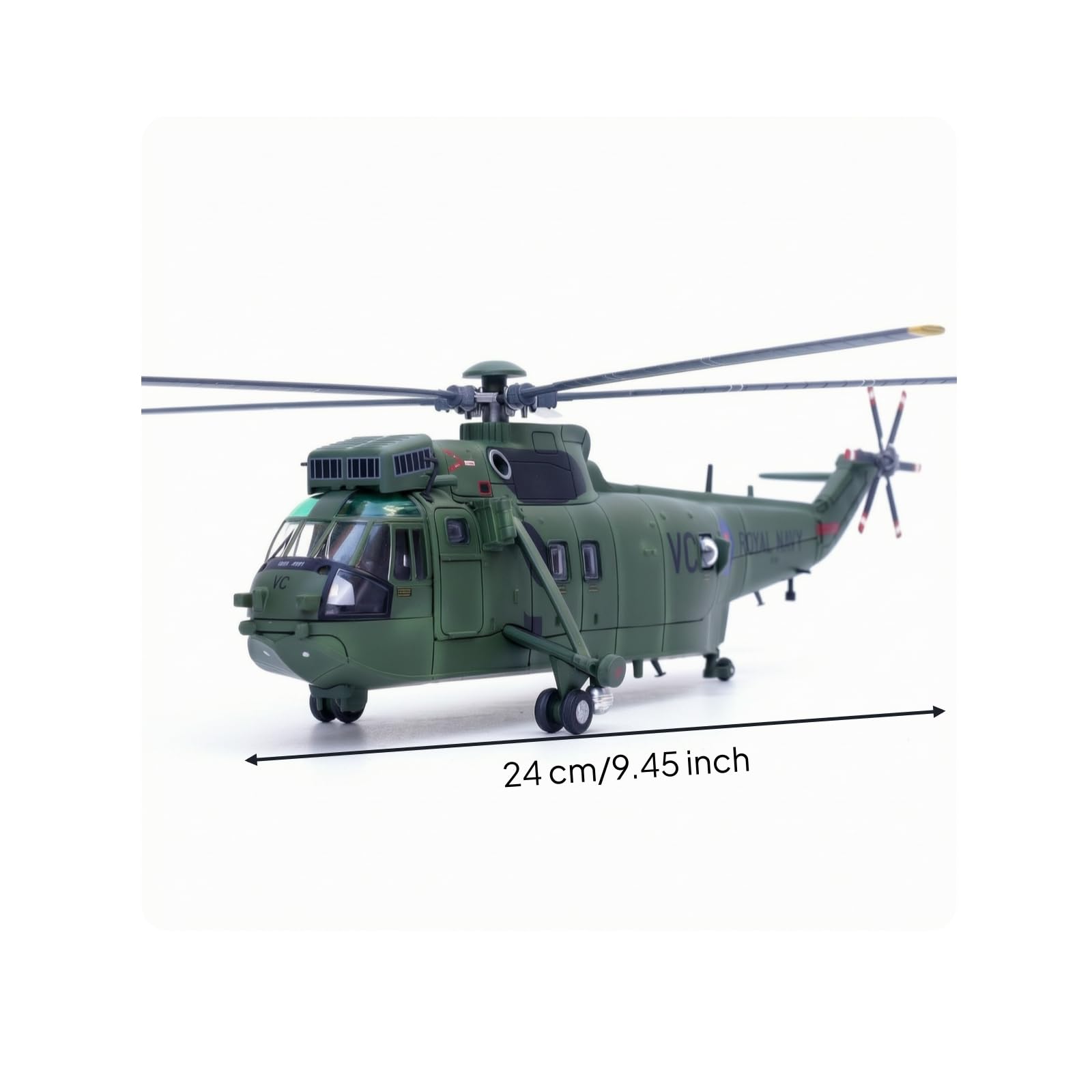 Marine-Hubschrauber Modell detailliert Sammelmodell militärisch Hubschrauber mit Rotorblättern für Sammler, Vitrine, Schreibtisch