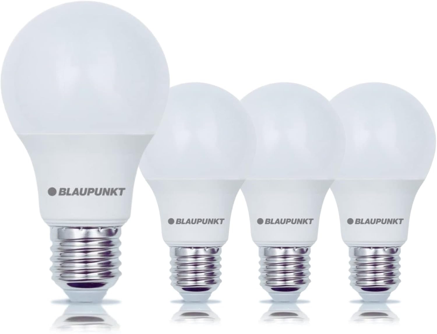 BLAUPUNKT LED Bulb Classic A60 lamp, E27 Base Screw, 6W, Replaces 60W Incandescent, Warm White 2700K, Yellow Light, Non-dimmable, 570 Lumen, Energy Efficient, Indoor Outdoor, 4 Pieces (Pack of 4)