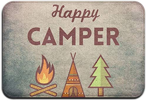 Fimaliy Soft Non-slip Happy Camper 2017 Bath Mat Coral Rug Door Mat Entrance Rug Floor Mats For Front Outside Doors Entry 40 X 60 Cm.