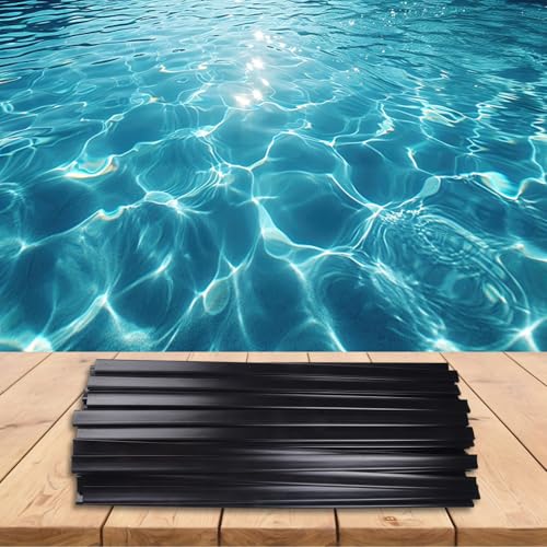 Gettimore Kit di strisce per rivestimento piscina fuori terra, accessori di ricambio, 33/38/45 pezzi, lunghezza 61 cm, nero