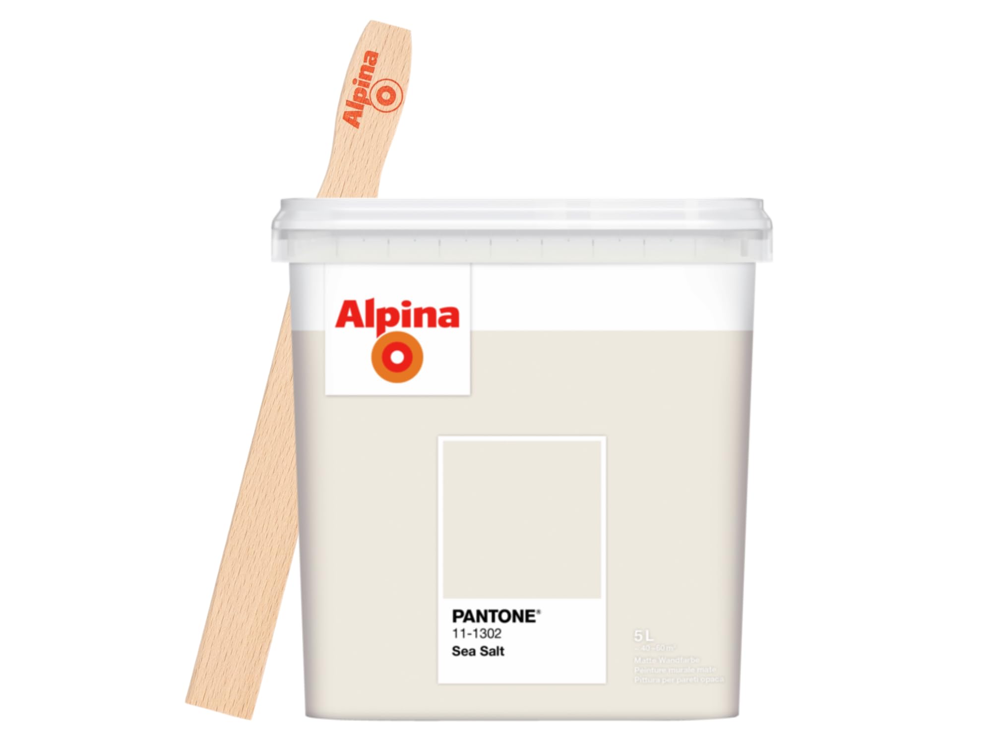 Alpina PANTONE Wandfarbe mit gratis Rührholz - Feine Farben für brillante Raumgestaltung - tropfgehemmt, geruchsarm & lösemittelfrei - matte Innenfarbe mit hoher Deckkraft