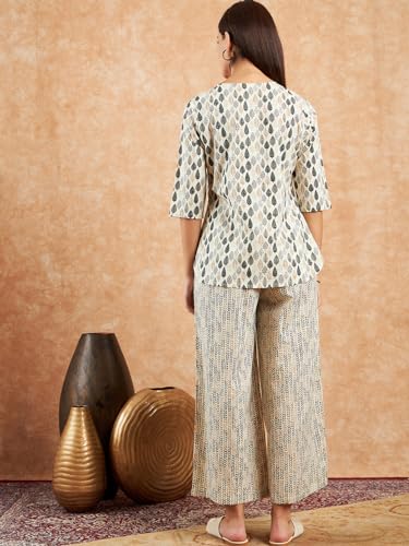 Image of Modeve Women Printed Cotton Night Suit Set with Pyjama /Pallazo Women Lower || Women Pyjama || Lounge Pants II Night Wear