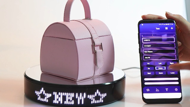 Amazon.co.jp: 知能電動回転台リモコン鏡面ターンテーブルミニLED看板