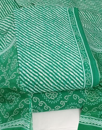 Image of DRAVINAM Trends Women's Premium Cambric Cotton Jaipuri Printed Unstitched Salwar Suit Dress Material with Mulmul Cotton Dupatta