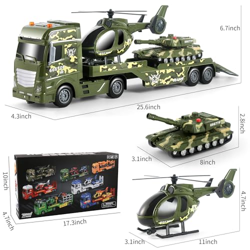 image for Dwi Dowellin Green Military Big Truck Toys,25.6