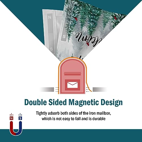 Image of Winter Welcome Pine Tree Fabric Welcome Mailbox Cover Magnetic