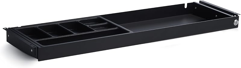Uprite Ergo/Perfect Posture - Under Desk Storage Drawer with Lock — Slim Pen & Pencil Drawer for Regular & Sit-Stand Standing Desks, Black (10" x 33")