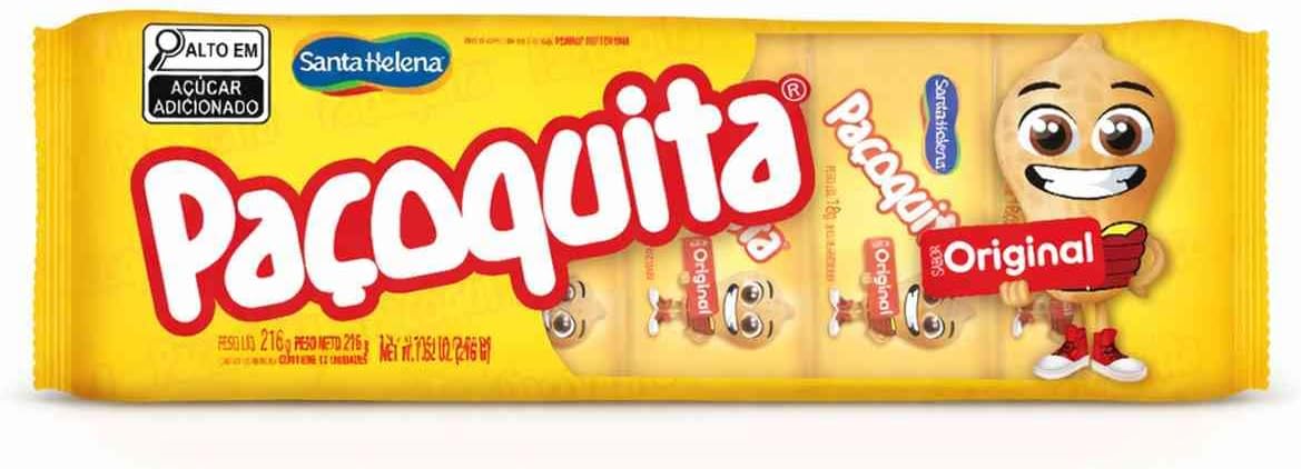 Mini Sweet Ground Peanut Square - Santa Helena Mini Paçoquita 14 Unit 210g