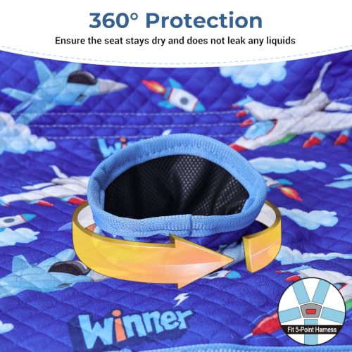 Image of COOLBEBE 2 Pack Waterproof Car Seat Protector for Potty Training | Car Seat Liner Toilet Training for Baby Toddler Kid, Piddle Pads Cover Pad for Strollers & Carseat (Blue Plane,2PC)