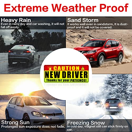 Sukh 3 Pcs New Driver Magnet For Car - Funny Be Patient Student Driver Magnet Yellow Red Green Safety Warning Rookie Driver Car Bumper Magnets Sign #TOP6