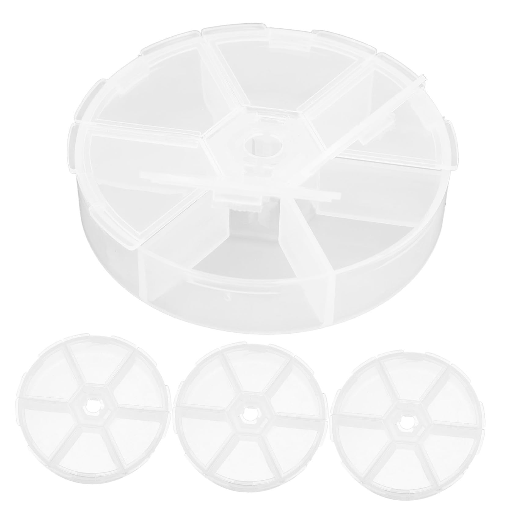 TEHAUX Elegant Round Jewelry Box 4pcs Organizers Bead Containers Mini Sundries Organizer Boxes