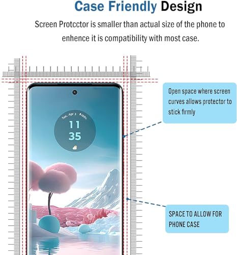Image of STP FEEL Advanced Black Border Tempered Glass For Motorola Edge 40 / Edge 30 Fusion /Edge 40 Neo (6.55 Inch, Pack of 1) Full Screen Coverage (except edges) Screen Protector Guard