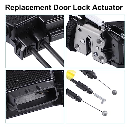 Image of ACROPIX Rear Right Side Door Latch Actuator with Cable Assembly Fit for Nissan Pathfinder 2.5L 3.5L - Pack of 1 Black