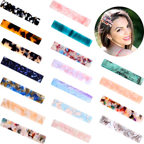 18 Pieces Acrylic Hair Clips Resin Hair Barrettes Rectangular Hairpins Marble Duckbill Hair Clips Hair Barrettes for Women