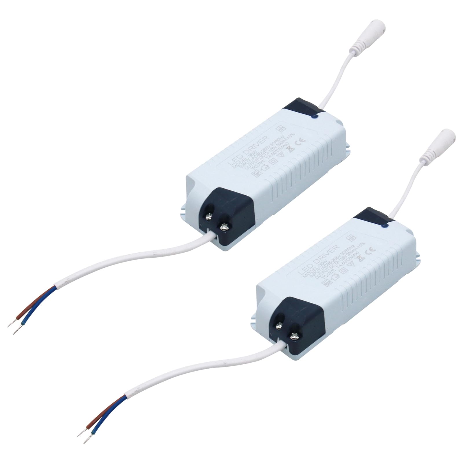36W LED Driver 300mA Constant Current High Power AC 85-265V Output 75-144V DC Female Connector with Clip, External Power Supply LED Ceiling Lamp Rectifier Transformer