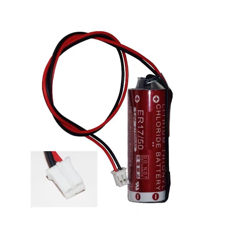 10PCS KUANMAI ER17/50 3.6V 2750mAh Battery for PLC Industrial Control, Robot KCA-M53G0-00 KCA-M53G0-1 Battery with Plug