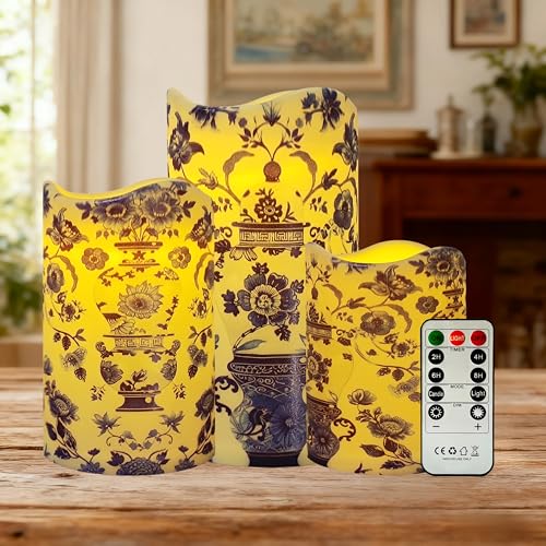 Bougies piliers à piles imprimées avec télécommande 11 touches