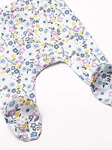 Image of HonestBaby Baby 3-Pack Footed Pants Roomy Fit Pull on Bottoms 100% Organic Cotton for Infant Baby Boys, Girls, Unisex