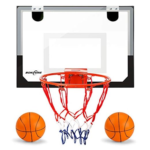 NONZERS Mini Basketball Hoop for Door & Wall, Indoor Mini Basketball Hoop Set for Home and Office Games, Includes 2 Mini Basketballs and Hand Pump, Mobile Mini-Hoop Gift for Kids Boys Girls