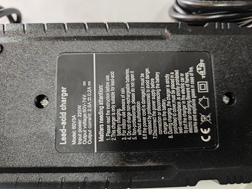 Image of Display 60 Volt 3 AMP Electric Scooter Charger, Lead Acid Battery Charger, Suitable for 5 Battery Scooter, Fast Charger | SMART | AUTO Cutoff | Biggest Display | Heavy Duty | ABS Body.