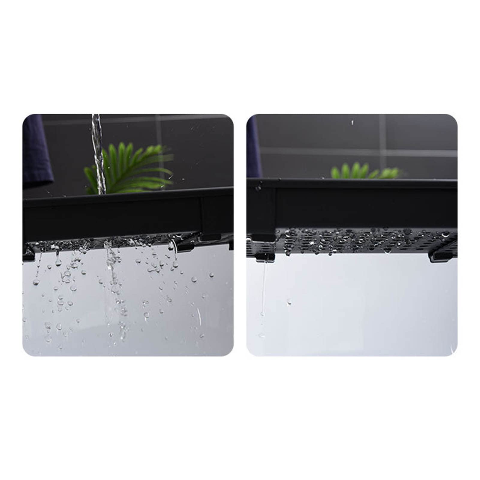 Vassoio per Vasca in Plastica, Design Drenante Retrattile Indossabile e Durevole Porta Vasca da Bagno Piccolo e Compatto Traspirante per Gel Doccia, Asciugamani, Bicchieri, Fiori da Bagno(Nero)