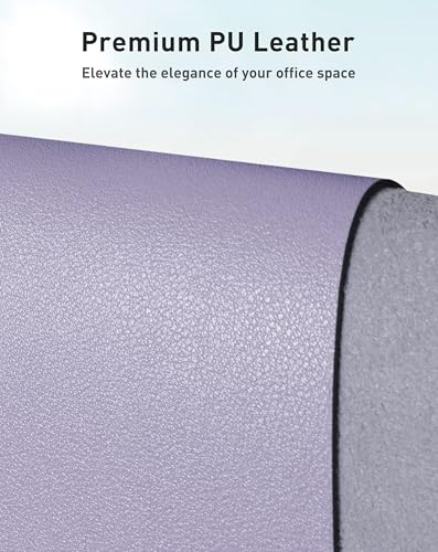 Image of Aothia Faux Leather Desk Mat - Large Mouse Pad, Non-Slip PU Leather Blotter, Waterproof Writing Surface for Office and Home (Lavender, 42 inch x 17 inch)
