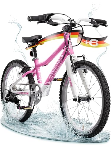 Bici Per Ragazzi 20 Pollici PUDLOR - 6 Velocità, Freni V-Brake, Colore Rosa/Bianco - Foto 9