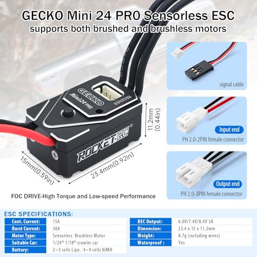 Motor Outrunner 1212 Pro 3500KV combo ESC 25A para coche RC Crawler 1/24 6