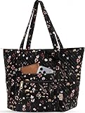Miss Adola Quilted Tote Bag with Zipper - Vintage Floral Laptop Tote Bag for Women, Large Capacity with Pockets for Work Travel Teacher