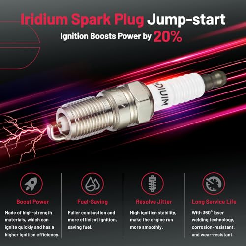 Image of BDFHYK Ignition Coil Pack UF486 and Iridium Spark Plugs XP104 Compatible with Lincoln Zephyr,Compatible with Mercury Milan, Tribute, Fusion 3.0L V6 IGC0158 5C1651 DG514 SP433,Sets of 6