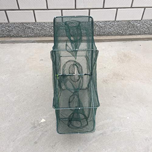 image for LIOOBO Auto Folding Bait Cast Mesh Trap Net Portable Fishing Landing N