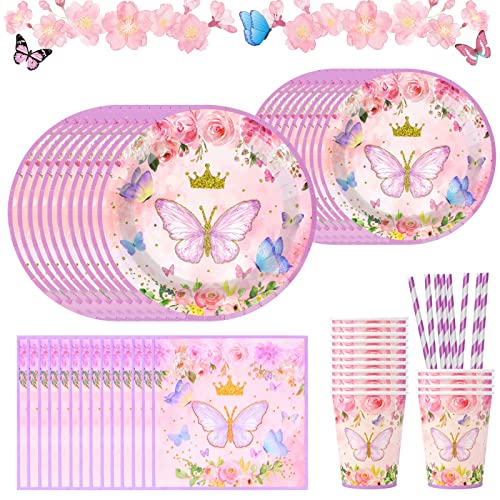 Feen-Party-Deko-Set Für 40 Personen – Mit Tellern, Servietten & Tischdecken In Rosa & Gold