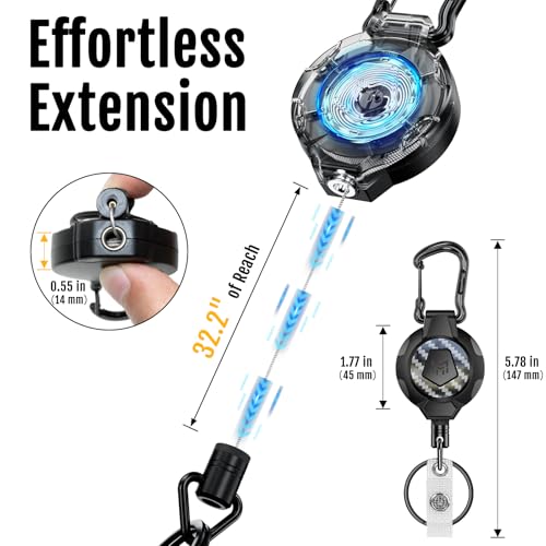 Cordon en acier inoxydable de 80 cm pour porte-clés rétractable MNGARISTA - 4