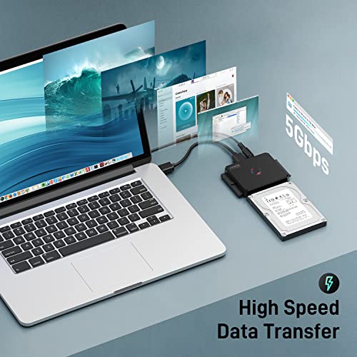 Fideco Sata/Ide To Usb 3.0 Adapter, Hard Drive Adapter Cable Converter For Universal 2.5/3.5 Inch Sata And Ide Hdd, 2.5 Inch Ssd, 5.25-Inch Dvd-Rom/Cd-Rom/Cd-Rw/Dvd-Rw/Dvd+Rw #TOP3