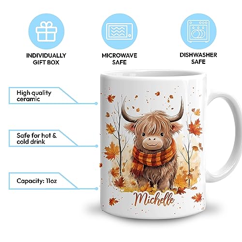 Hyturtle-Personalized-Fall-Highland-Cow-Maple-Leaves-Coffee-Mug-Birthday-Gifts-For-Cow-Lovers-Fall-Autumn-Decor-Gifts-For-Farmhouse-Thanksgiving-Custom-Name-11oz-White-Ceramic-Coffee-Tea-Mug Hyturtle Personalized Fall Highland Cow Maple Leaves Coffee Mug Birthday Gifts For Cow Lovers Fall Autumn Decor Gifts For Farmhouse Thanksgiving Custom Name 11oz White Ceramic Coffee Tea Mug