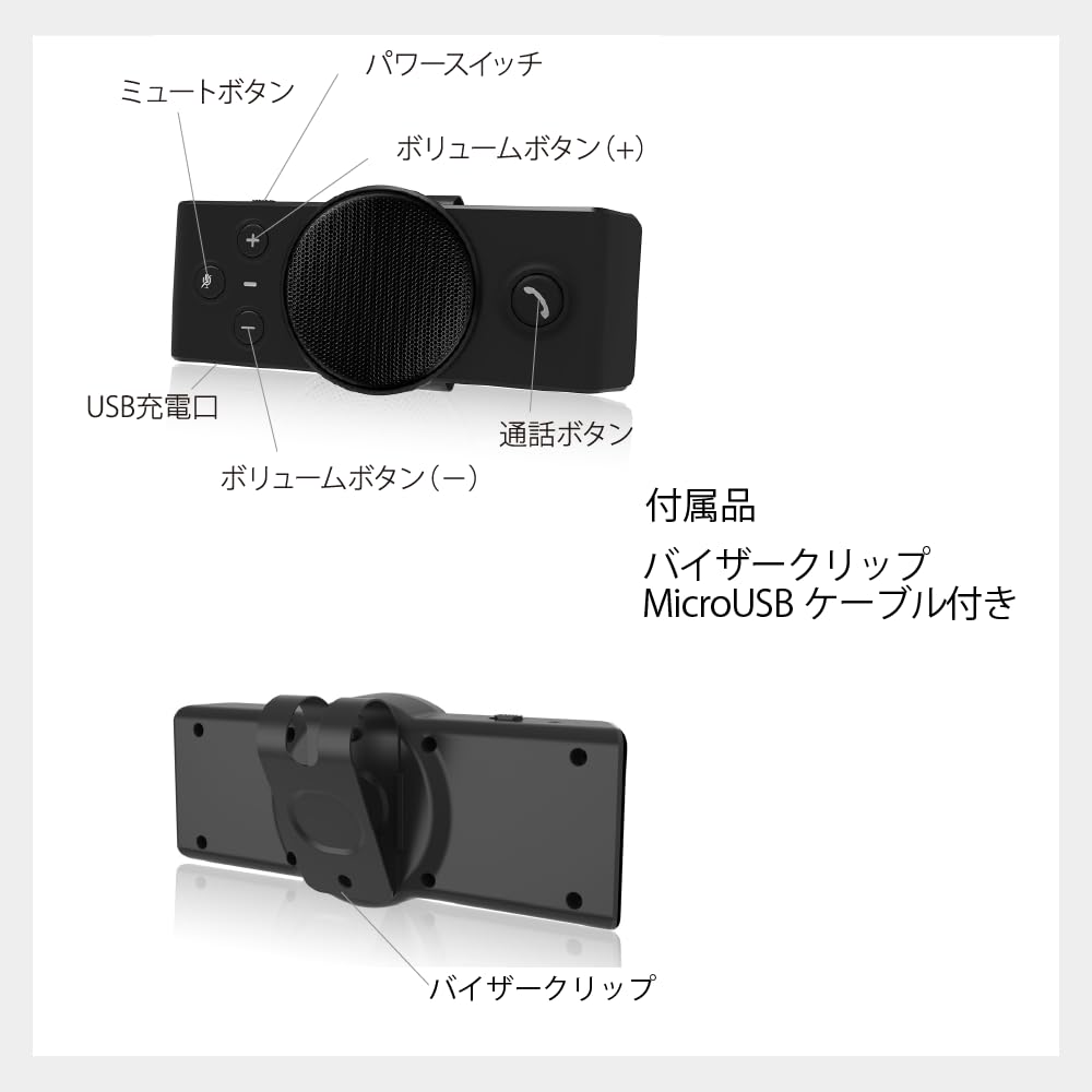 Amazon | idegia ハンズフリーキット サンバイザー取付タイプ 取付簡単