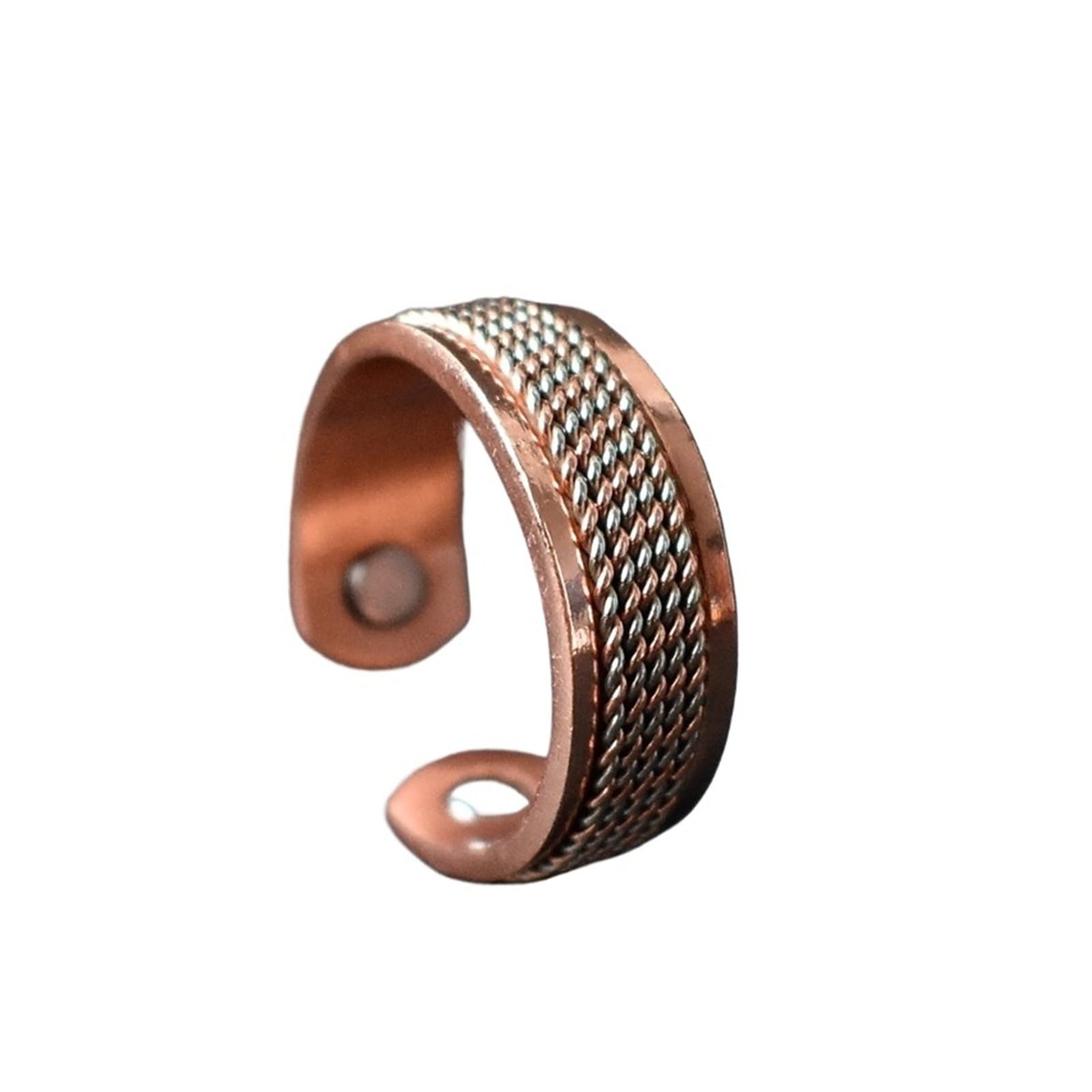 Anillo magnético ajustable, puño abierto de cobre puro for el dolor de artritis, potente joyería terapéutica for mujeres y hombres