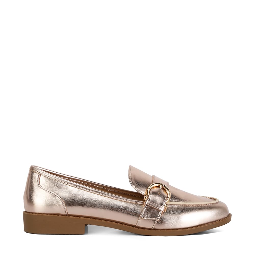 Rose Haruka Metallic PU Loafers-image-42