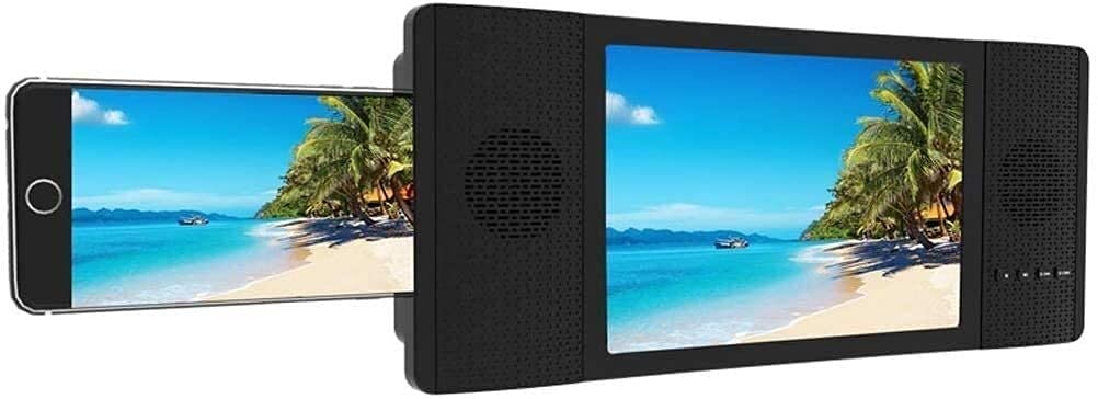Lupa de Pantalla de teléfono de 8 "con parlantes Bluetooth, proyector de Pantalla Grande para teléfono móvil de Video de película HD, para Todos los teléfonos Inteligentes (Color : White)