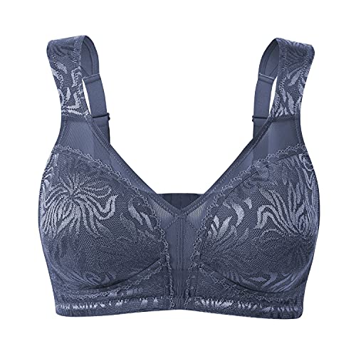 Wingslove Femme Soutien-Gorge Minimiseur sans Armatures Grande Taille Non-Rembourré Confortable Soft Cups (Gris Bleu 120D)