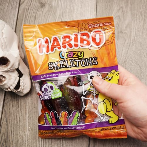 Haribo Crazy Skeletons Gummy Candy, Halloween Treats, 4 oz, Pack of 3 - image 5