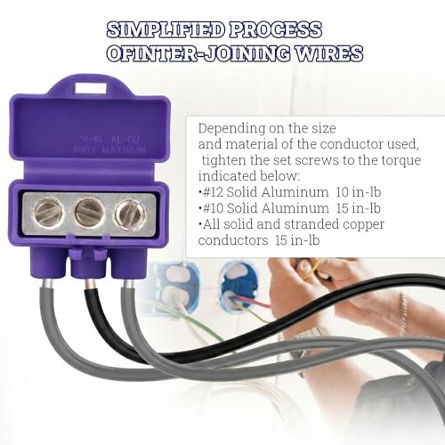 Image of Aluminum to Copper Wire Connectors, Copper to Aluminum Wire Connectors, 3 Port, 100 Pack
